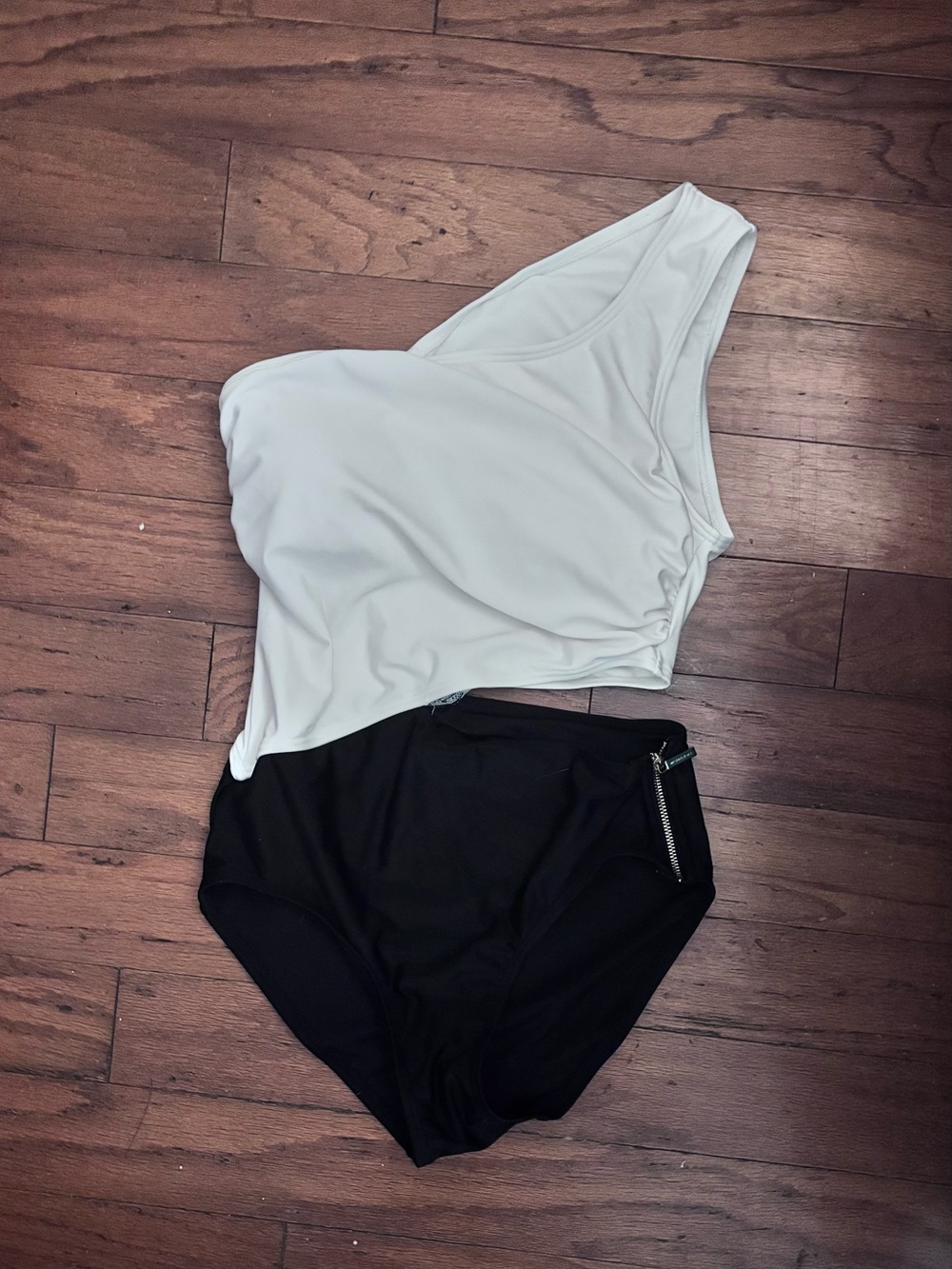 Michael Kors Asymmetric One-Shoulder One-Piece Swimsuit PRICE FIRM!